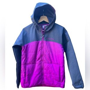 Columbia Take a Hike Soft-Shell Jacket Purple/Grey Size Large